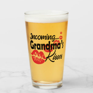 Funny Grandma Kisses Glaskopp