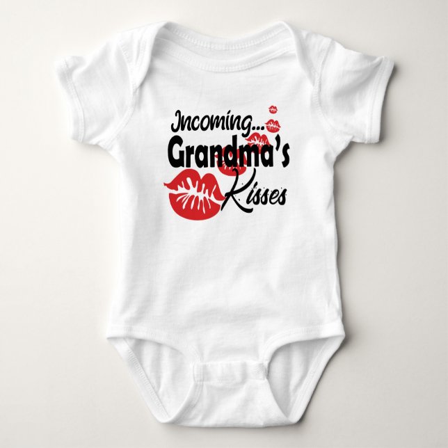Funny Grandma Kisses Glass T Shirt (Framsida)