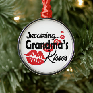 Funny Grandma Kisses Julgransprydnad Metall