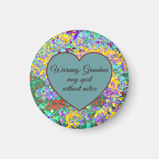 Funny Grandma Magnet – Abstract Floral Heart