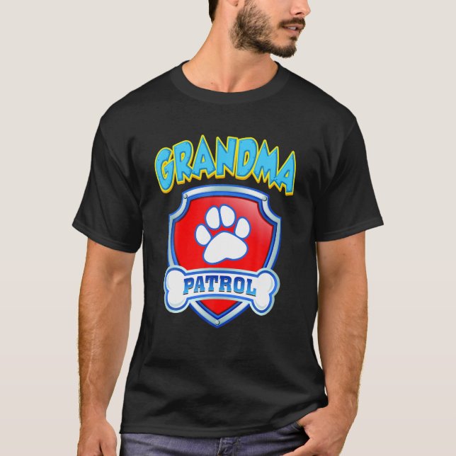 Funny Grandma Patrol - Hund, Mamma, Pappa, För man T Shirt (Framsida)