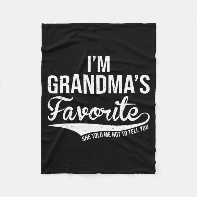 Funny Grandma's Favorite Grandson &amp; Granddaugh Fleecefilt (Framsidan)
