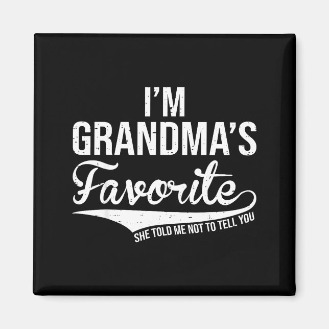 Funny Grandma's Favorite Grandson &amp; Granddaugh Magnet (Framsidan)