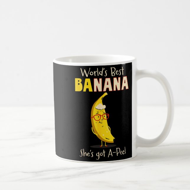 Funny Grandmother World's Nana Banana Pun  Kaffemugg (Höger)