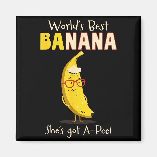 Funny Grandmother World's Nana Banana Pun  Magnet (Framsidan)
