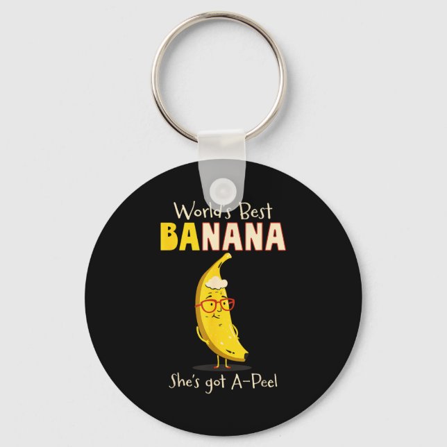 Funny Grandmother World's Nana Banana Pun  Nyckelring (Framsida)