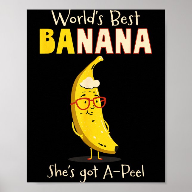 Funny Grandmother World's Nana Banana Pun  Poster (Framsidan)