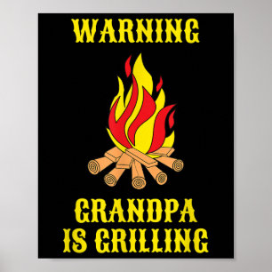 Funny Grandpa är Grilling Gift Fars dag Bq Gif Poster