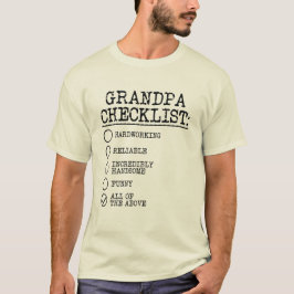 Funny Grandpa Checklist Hardworking Fantastisk T Shirt