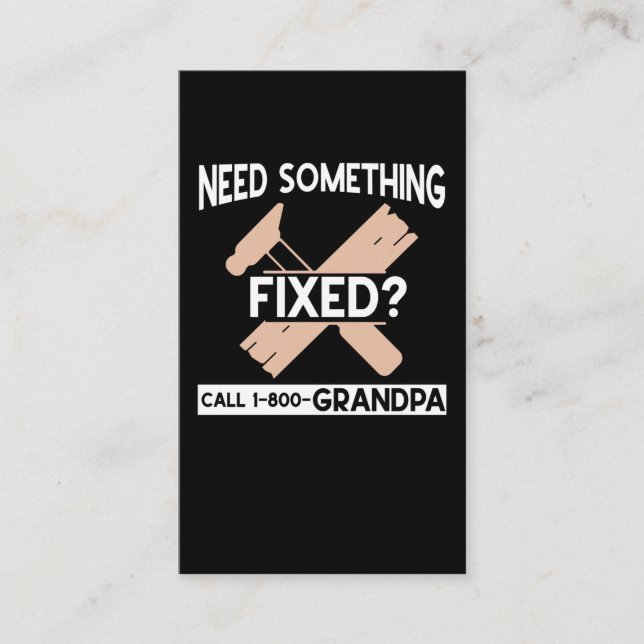 Funny Grandpa Crateur Humor Handyman Visitkort (Framsida)