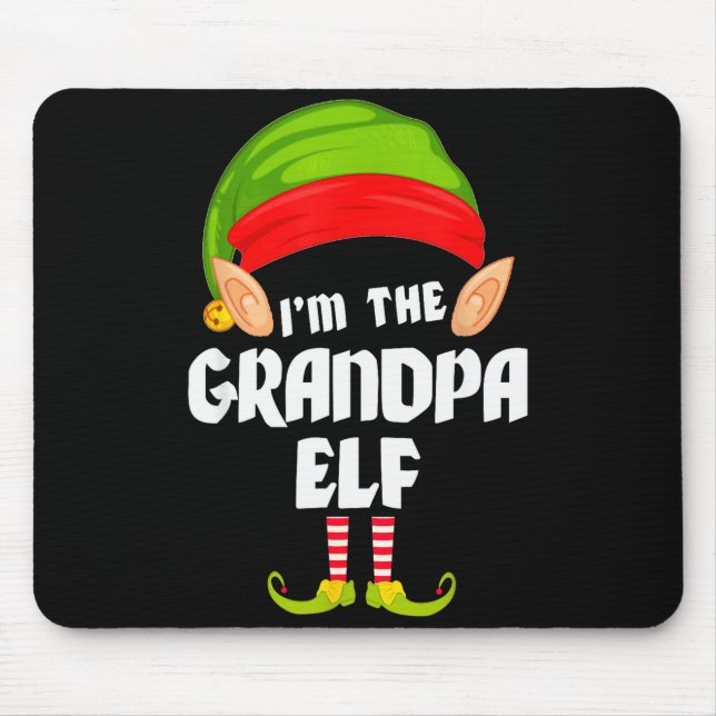 Funny Grandpa Elf Matching Family Group Pj Christm Musmatta (Framsidan)