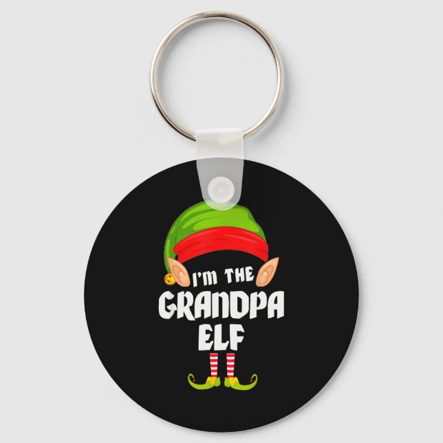 Funny Grandpa Elf Matching Family Group Pj Christm Nyckelring (Framsida)