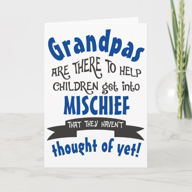 Funny Grandpa MisChief Birthday Kort (Framsida)