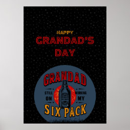 Funny Grandpa Six Pack Poster - Fars dag Beer