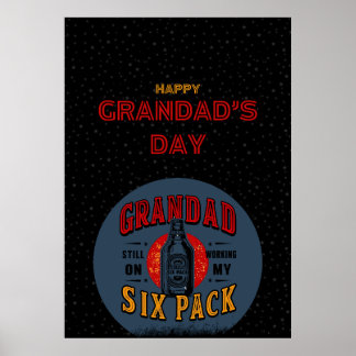 Funny Grandpa Six Pack Poster - Fars dag Beer