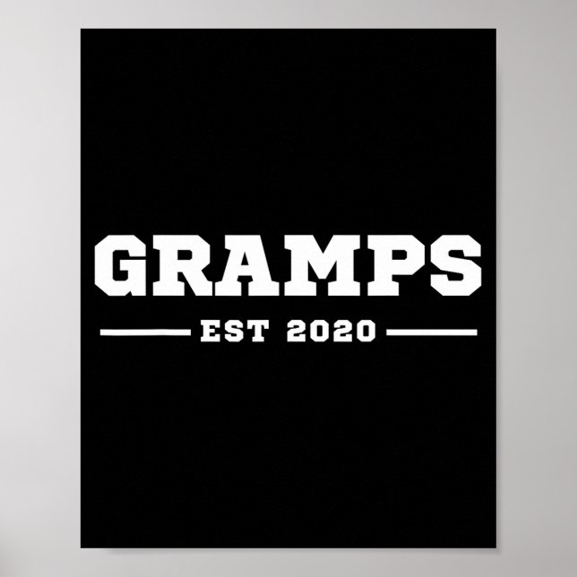Funny Grandpa Soon To Be Gramps Est 2020 New Grand Poster (Framsidan)