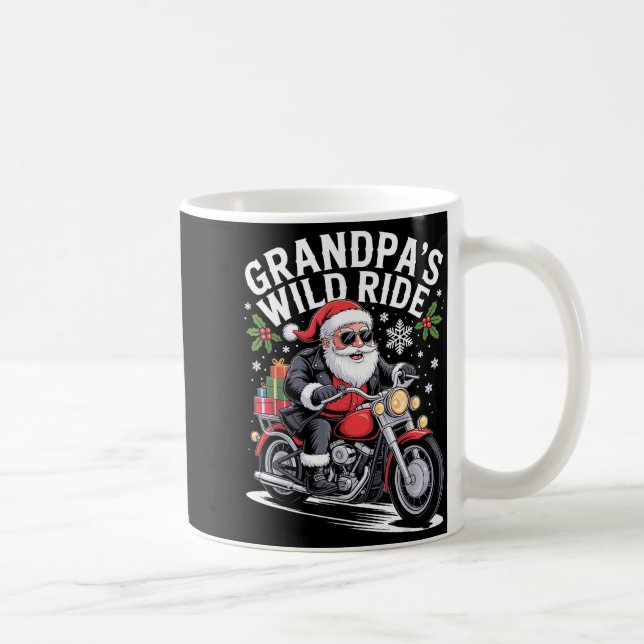 Funny Grandpa's Biker Ride Christmas Motorcycle Sa Kaffemugg (Höger)