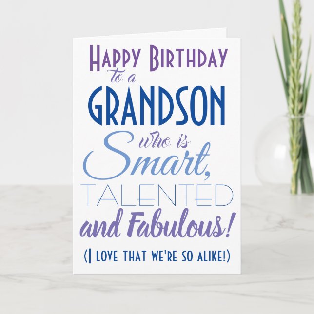 Funny Grandson Birthday Kort (Framsida)