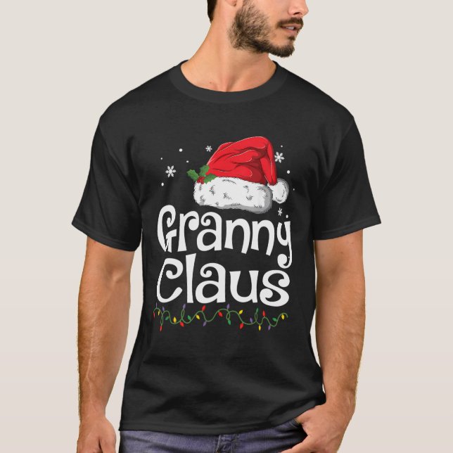Funny Granny Claus jul T-Shirt Pajamas Santa (Framsida)