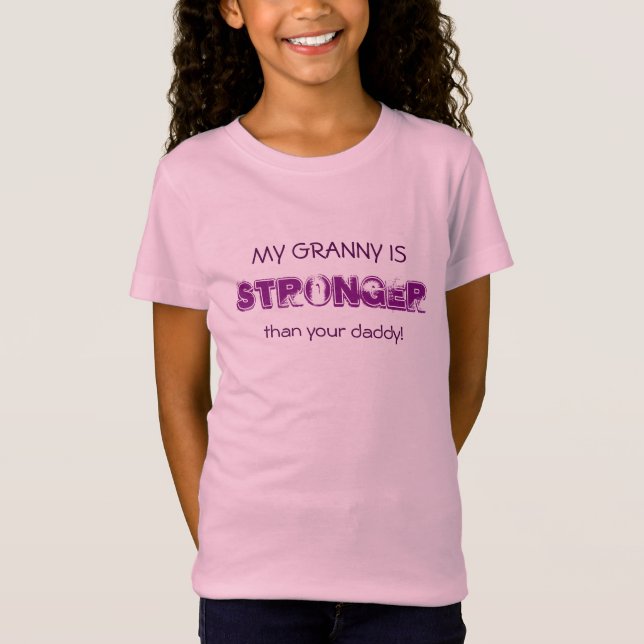 Funny Granny Stronger Lila T-shirt (Framsida)