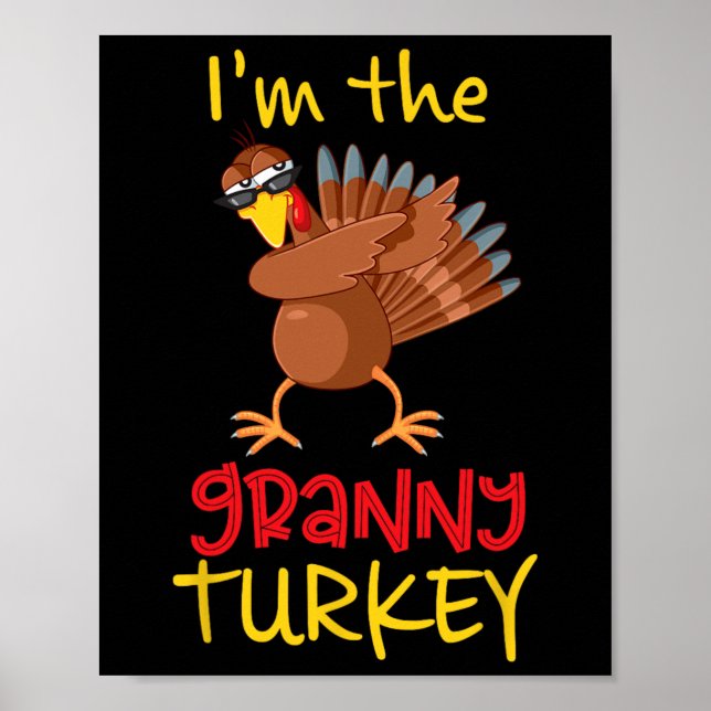 Funny Granny Turkey Matching Family Group Thanksgi Poster (Framsidan)