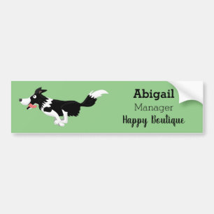 Funny Gräns Collie hund som kör tecknad Bildekal