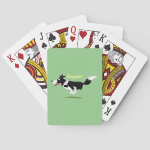 Funny Gräns Collie hund som kör tecknad Casinokort