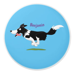 Funny Gräns Collie hund som kör tecknad Knopp