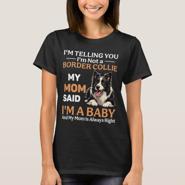 Funny Gräns Collie Hund T Shirt (Framsida)