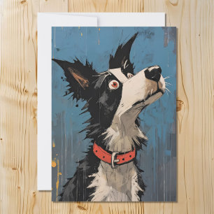 Funny Gräns Collie Sheepdog Hund Julkort