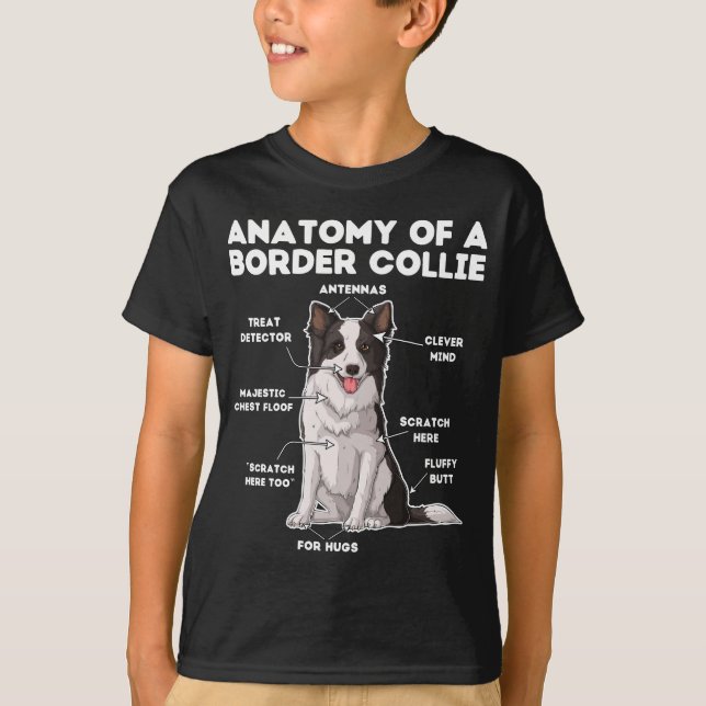 Funny Gräns Collie T Shirt (Framsida)