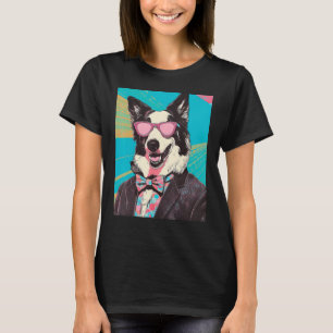Funny Gräns Collie Wearing slass for Hund Lov T Shirt