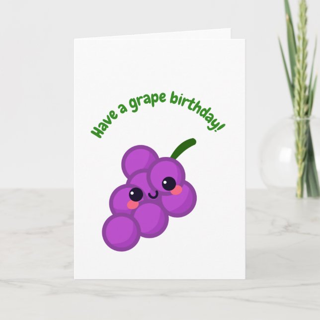 Funny Grape Pun Grattis på födelsedagen Card Kort (Framsida)