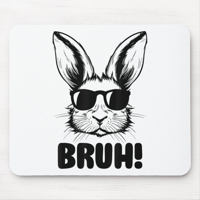 Funny Graphic Meme Påsk Day Bunny Bruh För manar W Musmatta (Framsidan)