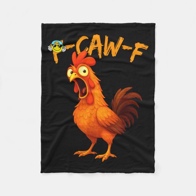 Funny Graphic Tee Chicken Humor Quote Rooster Meme Fleecefilt (Framsidan)