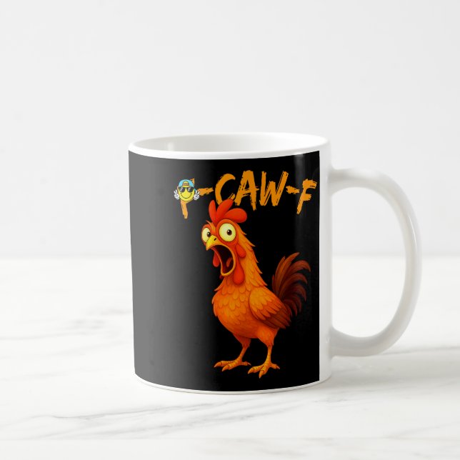 Funny Graphic Tee Chicken Humor Quote Rooster Meme Kaffemugg (Höger)