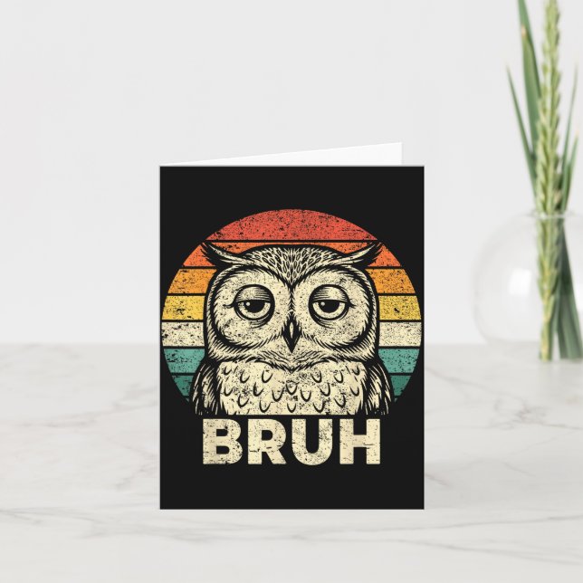 Funny Graphic Tees Owl Bruh For Boys Girls Men Wom Kort (Framsida)