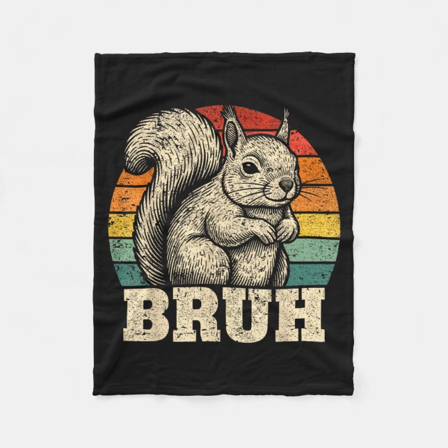 Funny Graphic Tees Squirrel Bruh For Boys Girls Me Fleecefilt (Framsidan)
