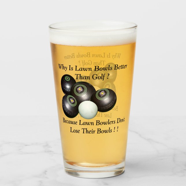 Funny Gräsmatta Bowls mot Golf Design Glaskopp (Baksida fylld)