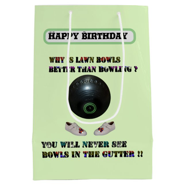 Funny Gräsmatta Bowls Versus Bowling, födelsedagen (Baksidan)