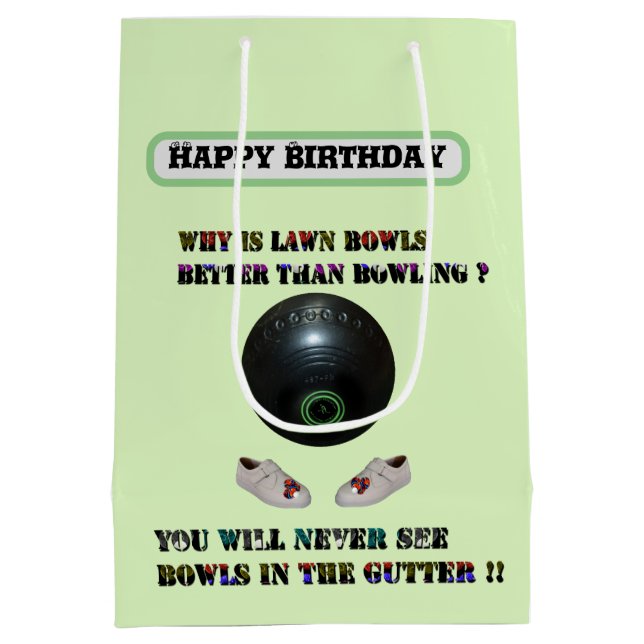 Funny Gräsmatta Bowls Versus Bowling, födelsedagen (Baksidan)