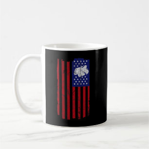 Funny Gräsmatta Mower Mows American Flagga Yard Wo Kaffemugg