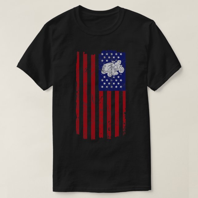 Funny Gräsmatta Mower Mows American Flagga Yard Wo T Shirt (Design framsida)