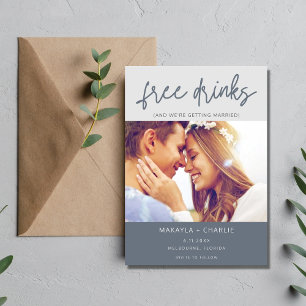 Funny gratis dryck Foto Modern Bröllop Spara Datumet