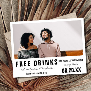 Funny gratis dryck Modern Photo Bröllop Meddelande Vykort