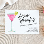 Funny gratis dryck Modern Photo Bröllop Spara Datumet<br><div class="desc">Lustigt spara datumkorten för det roligt paret som inte kan vänta med att fira med familj och vänner i bröllop. Fri dryck (och vi gifta sig!) färglös cocktaildesign är personlig med dina bröllop-detaljer och din förlovning på baksidan.</div>