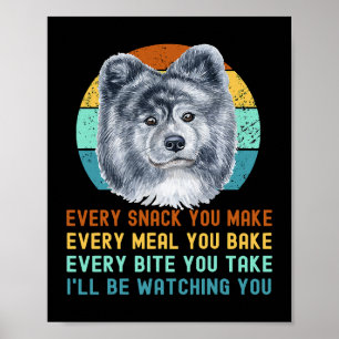 Funny Grått Akita Inu eller Kuma Inu Hund Varje Sn Poster