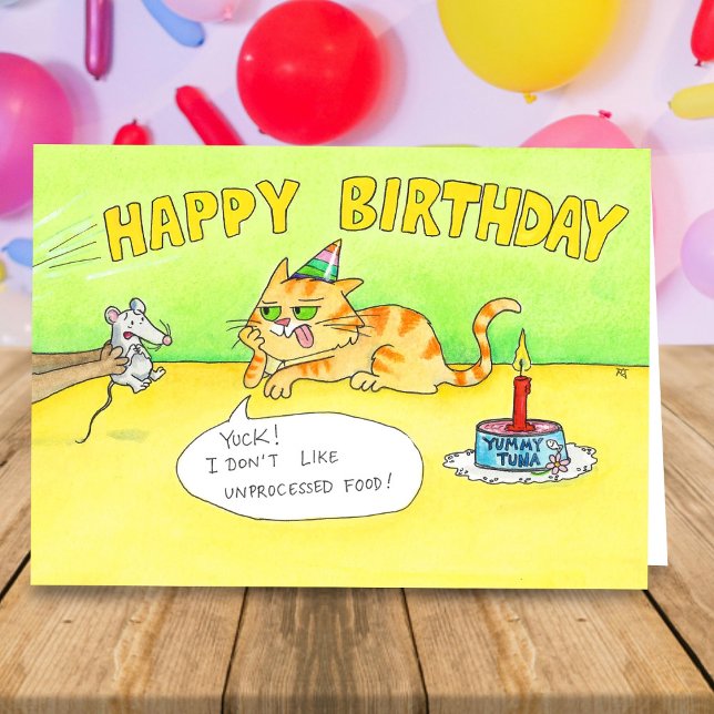 Funny Grattis på födelsedagen Cat hälsning Kort (Skapare uppladdad)