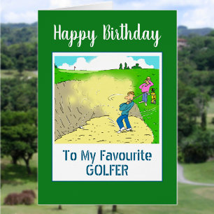 Funny Grattis på födelsedagen Golfer Hälsningskort