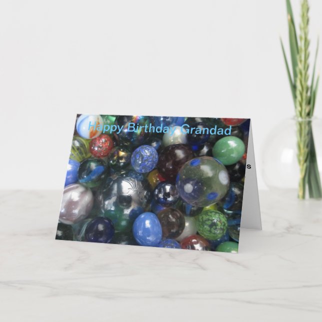Funny Grattis på födelsedagen Grandad Marbles Card Kort (Framsida)